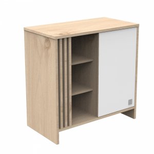 Chambre bébé trio lit 60x120cm (non transformable) + commode + armoire blanche tokyo + plan à langer offert Sauthon meubles