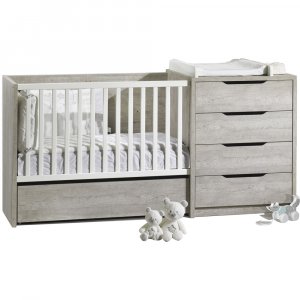 Lit chambre transformable 60x120cm en lit junior 90x190cm loft Sauthon meubles