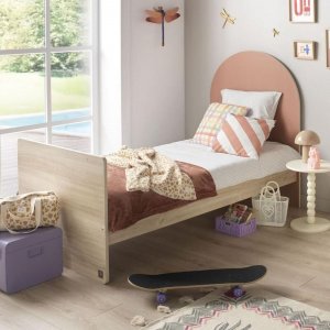 Chambre duo arche lit transformable + commode/bureau terracotta Sauthon meubles