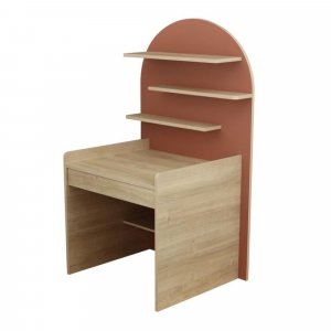 Chambre duo arche lit transformable + commode/bureau terracotta Sauthon meubles