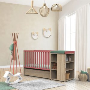Lit chambre transformable 60x120cm en lit junior 90x190cm nova rose canyon Sauthon meubles