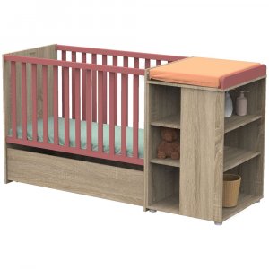 Lit chambre transformable 60x120cm en lit junior 90x190cm nova rose canyon Sauthon meubles