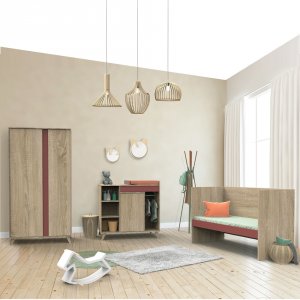 Lit 70x140 évolutif en 90x190 puis 140x190 nova rose canyon Sauthon meubles