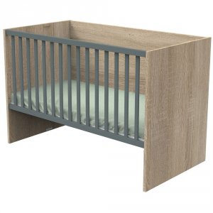 Lit 70x140 évolutif en 90x190 puis 140x190 nova gris volcan Sauthon meubles