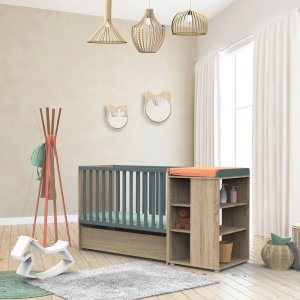 Lit chambre transformable 60x120en lit junior 90x190nova gris volcan Sauthon meubles