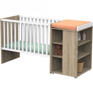 Lit chambre transformable 60x120en lit junior 90x190nova blanc lin Sauthon meubles