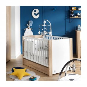 Lit 70x140cm antonin version bois et blanc Sauthon meubles