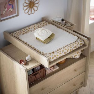Plan à langer pour commode 2 tiroirs 1 niche my love Sauthon meubles