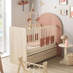 Lit bébé évolutif 60x120 cm en 90x190 cm arche terracotta Sauthon meubles