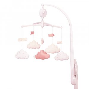 Mobile bébé musical lily poudrée Sauthon baby deco