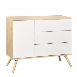 Chambre bébé duo lit 60x120cm + commode seventies blanc Sauthon meubles