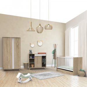 Armoire chambre bébé 2 portes nova blanc lin Sauthon meubles