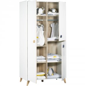 Chambre bébé trio lit + commode + armoire oslo bouton goutte + plan à langer offert Sauthon meubles