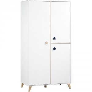 Chambre bébé trio lit + commode + armoire oslo bouton étoile + plan à langer offert Sauthon meubles