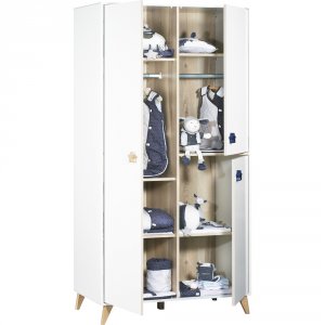 Chambre bébé trio lit + commode + armoire oslo bouton étoile + plan à langer offert Sauthon meubles