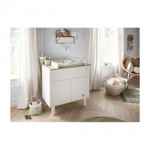 Commode 1 tiroir 2 portes eleonore blanc Sauthon meubles