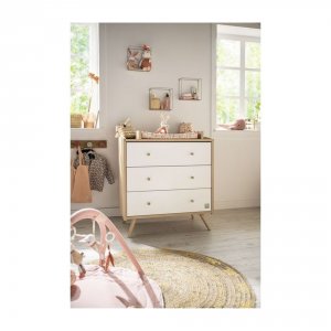 Commode 3 tiroirs access bois blanc Sauthon meubles