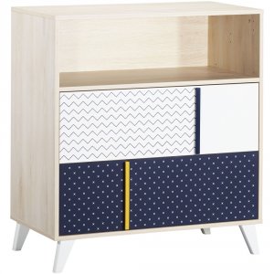 Commode bébé 1 niche 2 tiroirs hello
