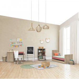 Commode bébé évolutive en bureau nova rose canyon Sauthon meubles