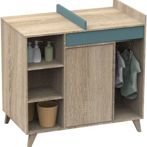 Commode bébé évolutive en bureau nova argile douce Sauthon meubles