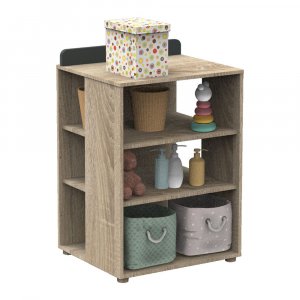 Commode bébé évolutive en bureau nova gris volcan Sauthon meubles