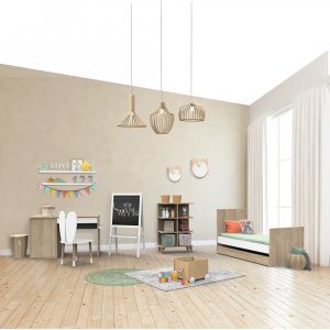 Commode bébé évolutive en bureau nova blanc lin Sauthon meubles