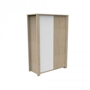 Armoire bébé 2 portes antonin version bois et blanc Sauthon meubles