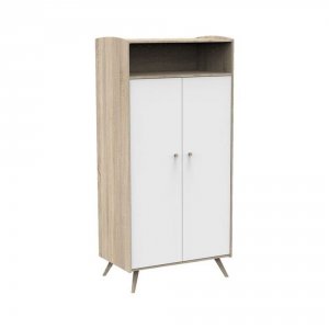 Armoire 2 portes et 1 niche access bois blanc Sauthon meubles