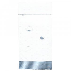 Edredon bébé 60x120cm blue baleine Sauthon baby deco