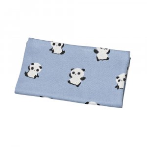 Couverture bébé en maille 80x100cm bleue panda chao chao Sauthon baby deco