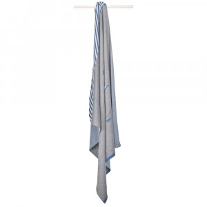 Couverture bébé en maille 80x100cm blue baleine Sauthon baby deco