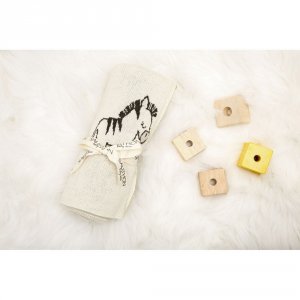 Couverture bébé en maille 80x100cm pluche et pompon Sauthon baby deco