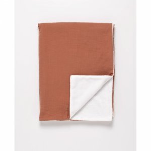 Couverture bébé 75 x 100 cm uni terracotta Sauthon baby deco