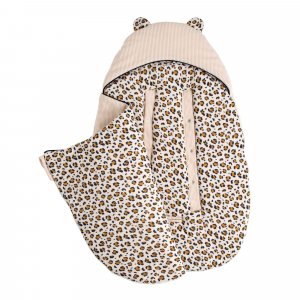 Nid d'ange nomade 0-3 mois léopard rose Sauthon baby deco