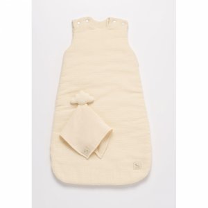 Gigoteuse 0-6 mois avec doudou mouchoir uni vanilla Sauthon baby deco