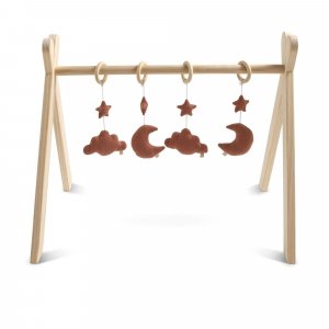 Tapis de parc et arche d'éveil avec jouets uni terracotta Sauthon baby deco