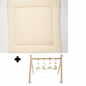 Tapis de parc et arche d'éveil avec jouets uni vanilla Sauthon baby deco