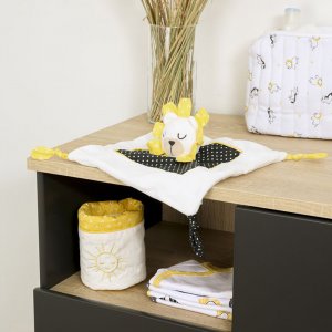 Doudou mouchoir pluche et pompon Sauthon baby deco