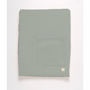 Matelas à langer avec housse et serviette uni sauge Sauthon baby deco