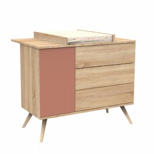 Grand plan à langer joues bois seventies Sauthon meubles