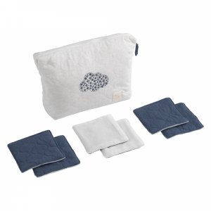 Trousse de toilette bébé avec carrés éponge petit nuage Sauthon baby deco
