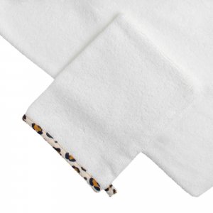 Cape de bain et gant de toilette leopard Sauthon baby deco