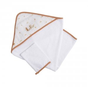 Cape de bain et gant de toilette sunlight Sauthon baby deco