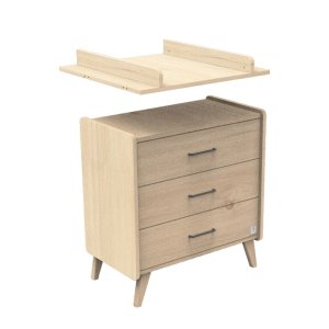 Commode 3 tiroirs arty avec plan à langer amovible Sauthon meubles