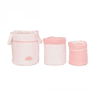 Lot de 3 corbeille gigognes lily poudrée Sauthon baby deco