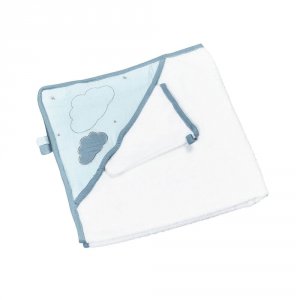 Sortie de bain avec gant lily mint Sauthon baby deco