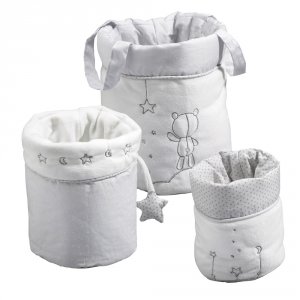 Lot de 3 corbeilles gigogne céleste Sauthon baby deco