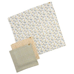 Lot de 3 langes coton bio 70 x 70 promenons nous Sauthon baby deco