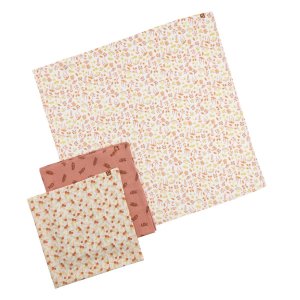 Lot de 3 langes coton bio 70 x 70 esmée Sauthon baby deco