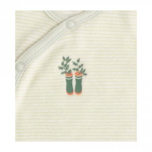 Pyjama bébé naissance rayures vertes botanica Sauthon baby deco